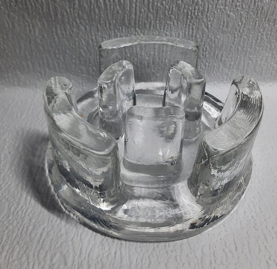 Image 1 of Chauffe-bougie vintage Georgshütte – Verre au design brutaliste d'Allemagne de l'Ouest (années 1970)