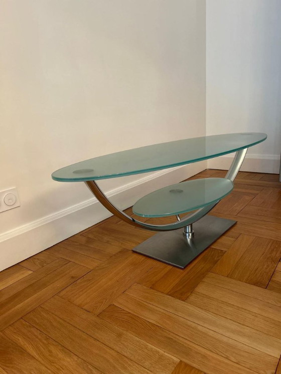 Image 1 of Roche Bobois designer TV stand in glass