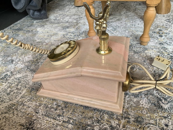Mid-Century Rococo Onyx Marble Rotary Dial Table Telephone 1960s Baroque – Decorative Objects, Metal (photo 6 of 8)