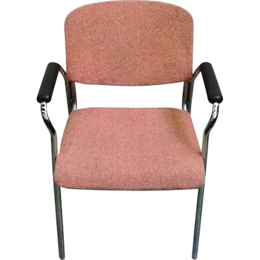 Vintage fauteuil in roze stof