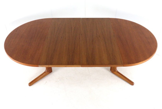 Image 1 of Tavolo da pranzo rotondo allungabile 2x di S. Burchardt Nielsen, design vintage danese.