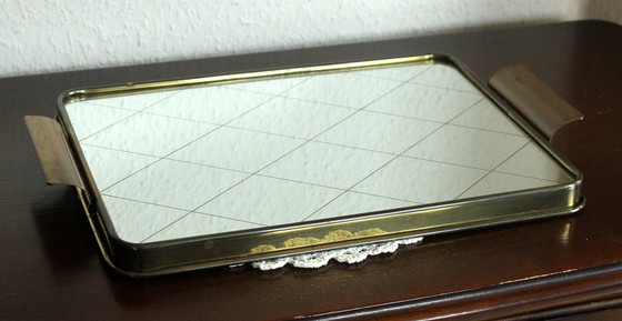 Image 1 of Spiegeltablett - elegantes Serviertablett aus den 1950ern