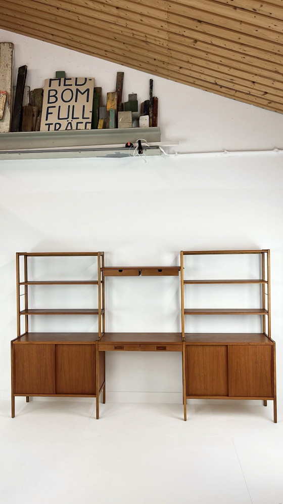 Swedish vintage teak veneer bookcases – Shelving unit (photo 9 of 25)