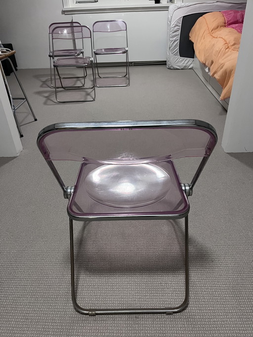 Ensemble de 4 chaises vintage Anonima Castelli Plia des années 70