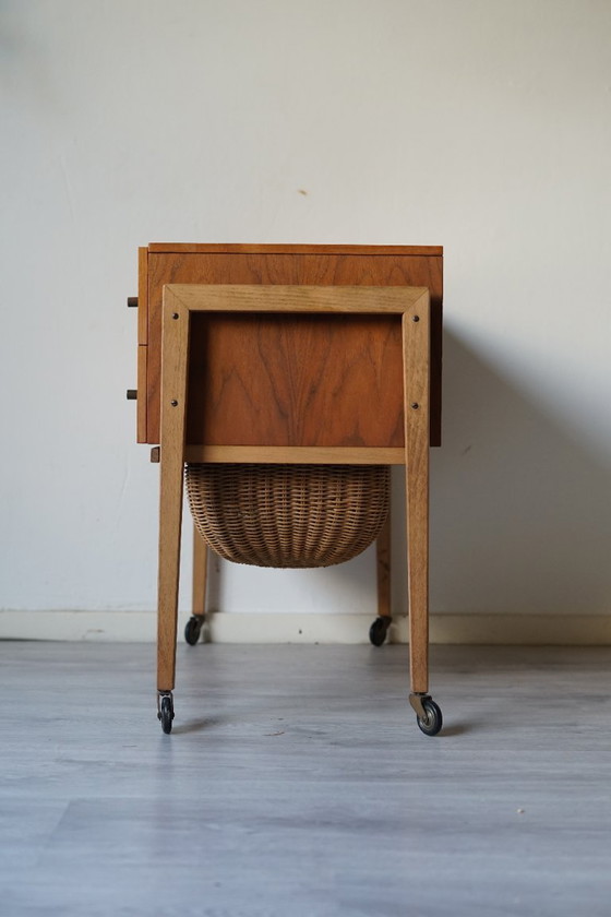 Vintage Sewing Cabinet 60s | Mid-Century | Scandinavian Design, Chest of drawers, Wood, Brown (photo 4 of 9)