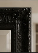 Monumental Full-length Mirror | Black Solid Wood | Handcrafted Faceted
