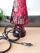 Red Glass Christmas Tree Table Lamp