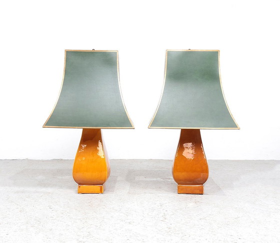 Image 1 of Lampes de table en faïence Zaccagnini, 1950S