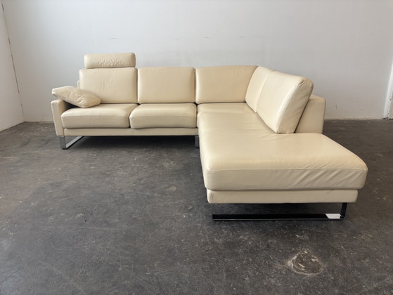 Rolf Benz EGO Leather Corner Sofa Design Couch beige (photo 6 of 10)