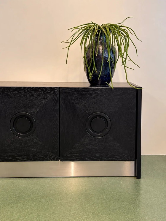 Black Brutalist Sideboard, 1970’s, Wood, Metal (photo 3 of 8)
