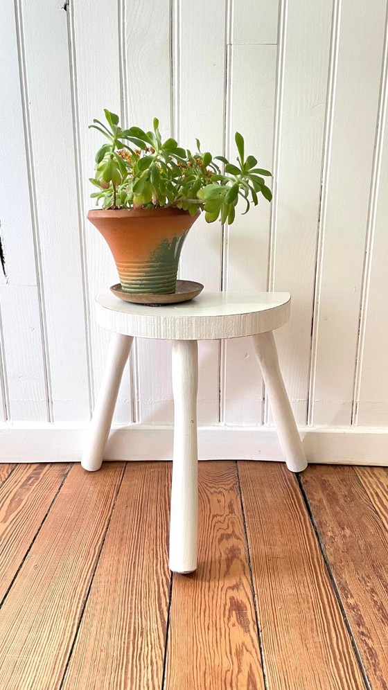 Image 1 of TABOURET Tripod White VINTAGE