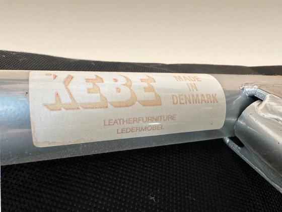 Image 1 of Kebe Design-Sessel - blaues Leder, 1980er Jahre