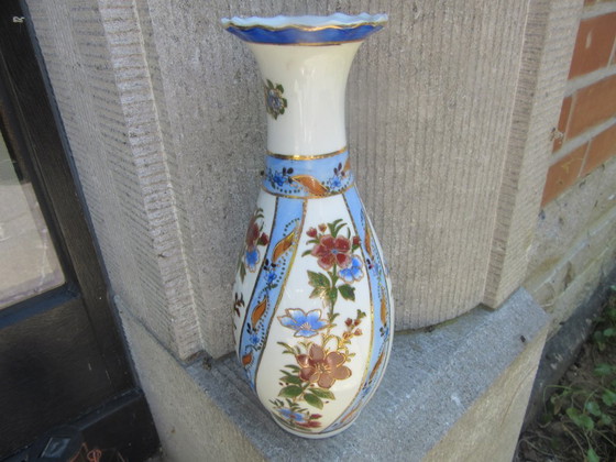 Image 1 of Chinese Vase Enameled with Maker's Mark 26 cm Tall, mid century modern