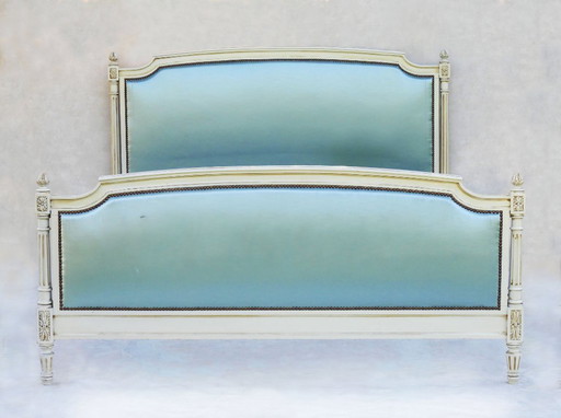 Raro letto Luigi XVI Revival della metà del secolo, formato King UE/UK King/US Queen da recuperare
