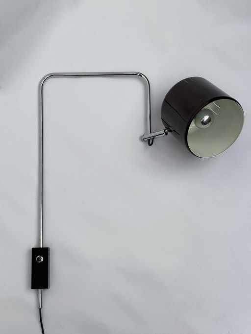 Anvia Herda Wandleuchte im Mid-Century-Stil aus Braun und Chrom