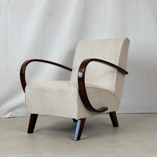 Ein Paar vollständig restaurierter Jindřich Halabala Armlehnstühle Typ C für UP Závody, 1930er Jahre