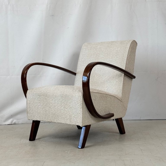 Image 1 of Paar volledig gerestaureerde Jindřich Halabala Type C fauteuils voor UP Závody, jaren 30