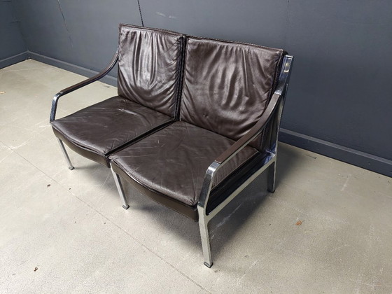 Image 1 of Divano in pelle di Preben Fabricius e Jorgen Kastholm per Walter Knoll, 1960