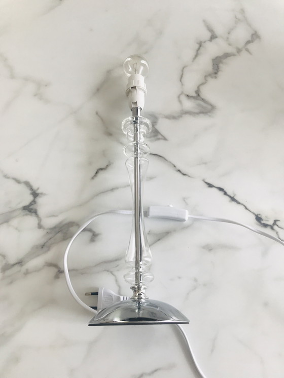 Image 1 of Très joli pied de lampe forme bougeoir translucide