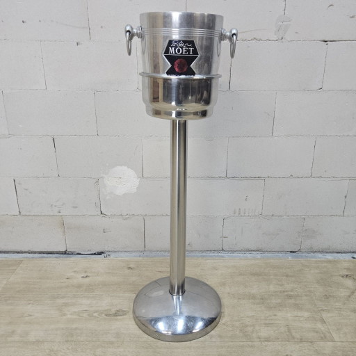 Vintage stainless steel standing Champagne cooler / Ice bucket / wine cooler Moët Chandon (2 available)