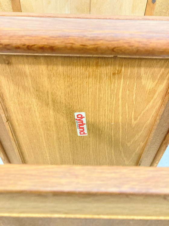 Image 1 of Dyrlund serveerwagen van eikenhout en resopal, Deens design uit de jaren 60/70.