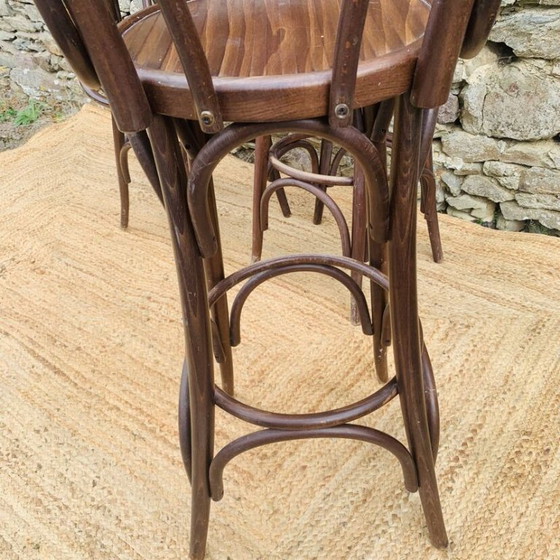 Set of 4 Vintage Bistro High Chairs – Dining chairs, Wood (photo 29 of 33)