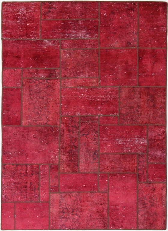 Image 1 of Origineel handgeknoopt Perzisch tapijt Vintage Patchwork Art Modern 240 X 170 Cm Topconditie