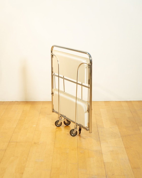 Image 1 of Vintage Raquer Folding Serving Trolley – White, 1960s