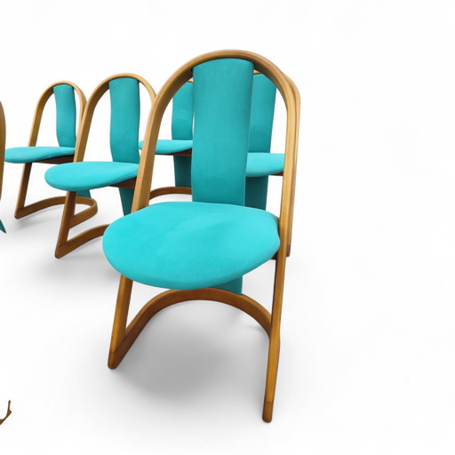 Set Duitse eetkamerstoelen uit de jaren 70