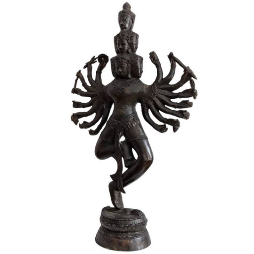Grote Bronzen Shiva Nataraja – Thailand / Khmer-stijl – 129 – beeldhouwkunst (photo 2 of 7)