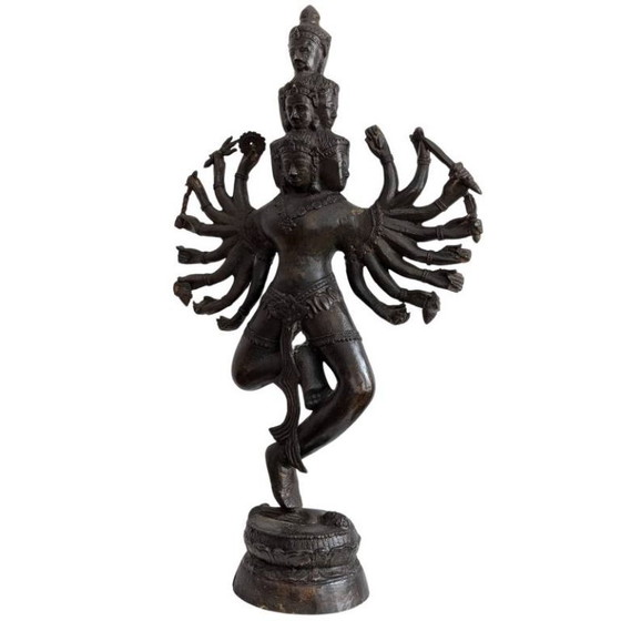 Grote Bronzen Shiva Nataraja – Thailand / Khmer-stijl – 129 – Beeldhouwkunst (photo 2 of 7)