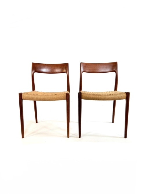 2x vintage dining chair model 77, Niels Otto Møller ‘70