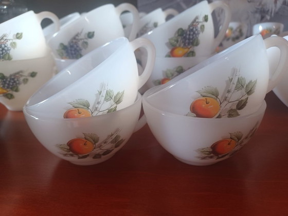 Image 1 of Large lot of vintage Arcopal Fruit de France dinnerware
