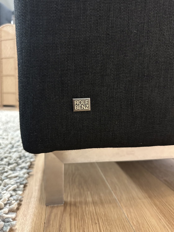 Image 1 of Rolf Benz Linea 3-Seater Sofa Black Fabric - Timeless Design