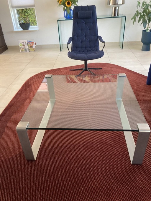 Tavolino in vetro con finitura nichel/cromata Tonellidesign, italiano – salontafels, Metal (photo 2 of 5)