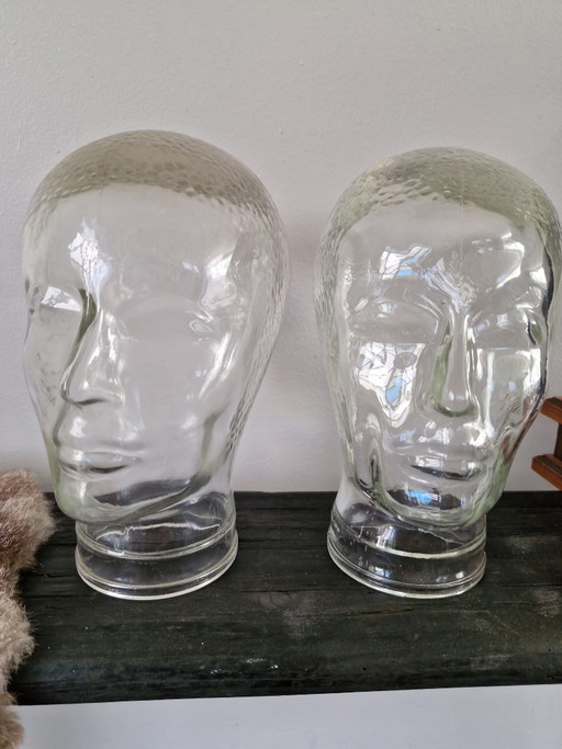 Têtes de mannequins en verre vintage – decoratieve objecten, Glass (photo 2 of 6)