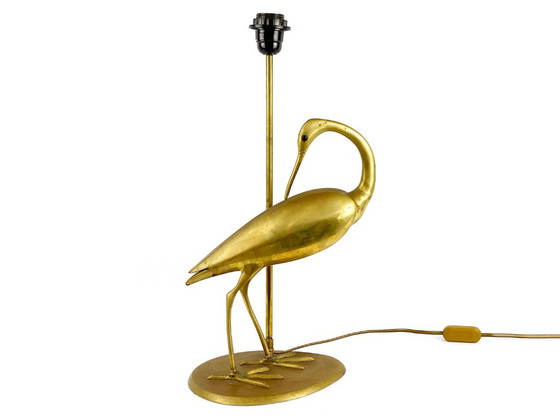 1x Große Hollywood Regency Tischlampe aus Messing in Kranform / Lampenfuß – Tischlampen, Brass, Vintage (photo 10 of 10)