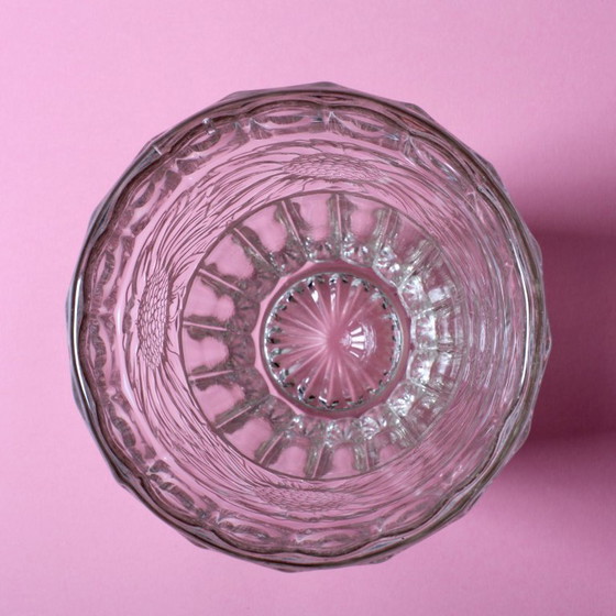 Image 1 of Large Vintage Sunflower Glass Vase: Bohemia Glass, Czech Republic, 1960s