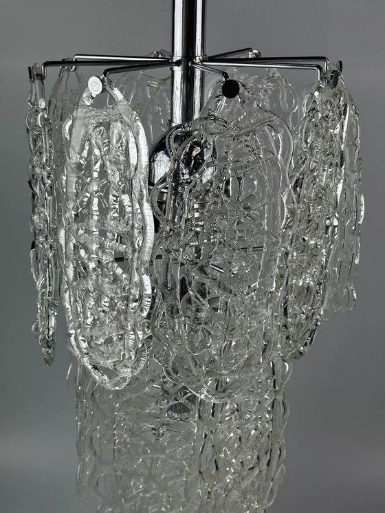 Image 1 of 60s 70s kroonluchter Kroonluchter "Ragnatela" Murano glas Space Age