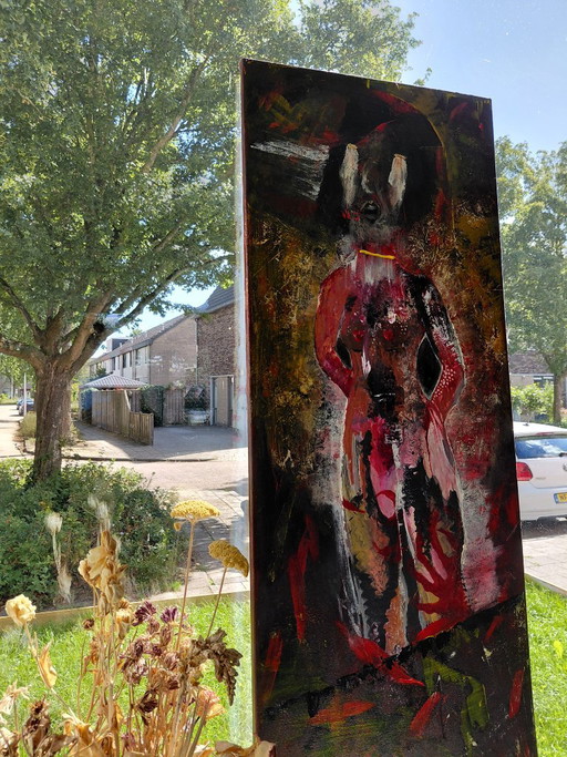 Penalty – Oil on canvas (approx. 40x120 cm) – schilderijen tekeningen (photo 2 of 10)