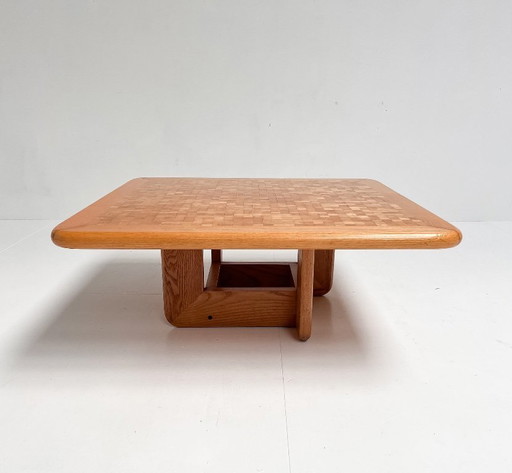 Couchtisch aus Buchenholz mit Mosaikintarsien, Middelboe und Lindum zugeschrieben, 1970er Jahre