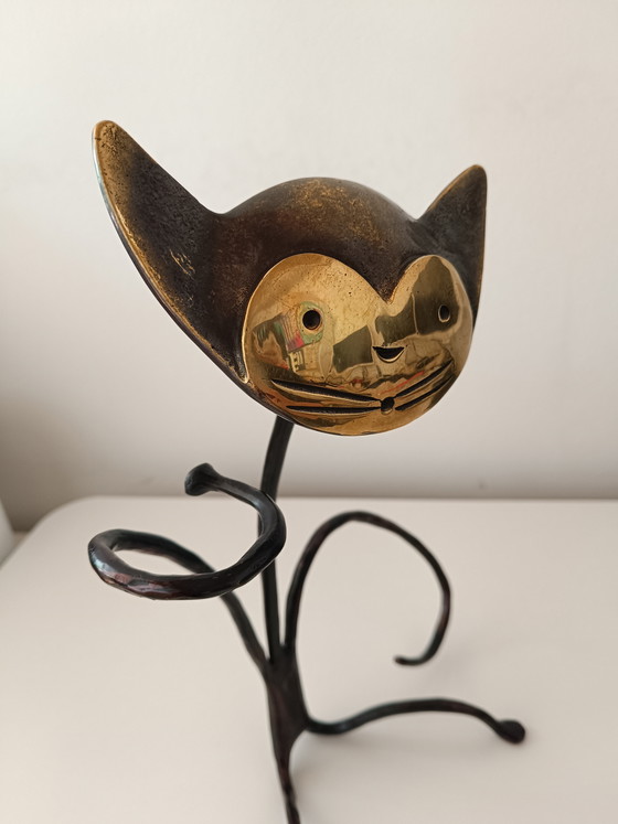 Image 1 of Porte-bouteille en forme de chat autrichien par Walter Bosse, années 1950