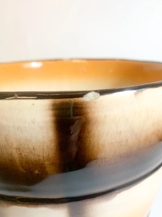 Vaso cachepot in ceramica arancione e verde di Galvani Pordenone, anni '60 – Vasi (photo 5 of 8)