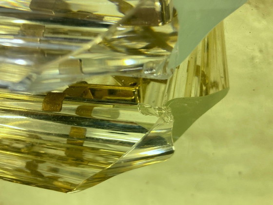 Image 1 of Plafonnier ceiling lamp with triedri glass rods, 70s 80s Hollywood Regency Venini style