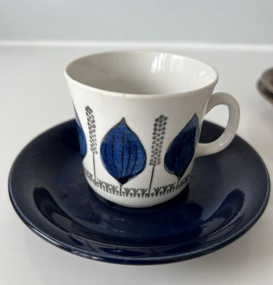 Image 1 of 5x tazza e piattino Upsala Ekeby Gefle Groblad rare stoviglie vintage