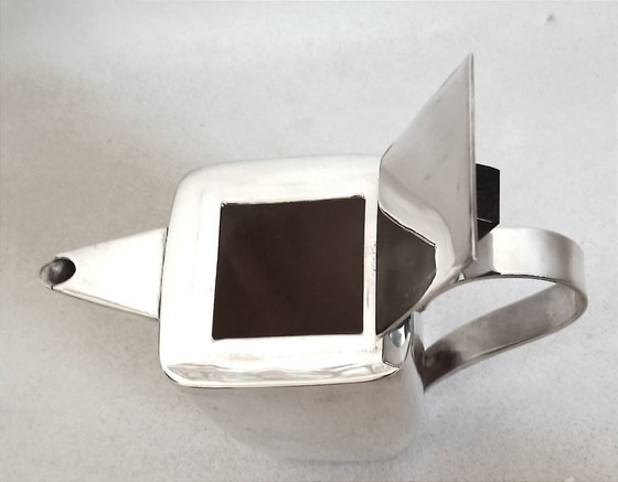 Image 1 of Servizio da tè Art Déco in tre pezzi, in argento e palissandro.