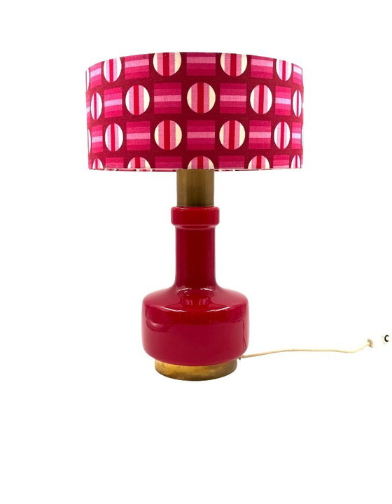Image 1 of Space Age Tischlampe aus rotem Glas, Italien 1960er Jahre