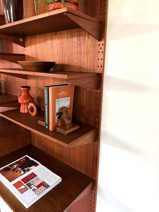 Vintage Modulair Teakhouten Wandsysteem ‘60 – Wandkast, Wood, Metal (photo 8 of 15)