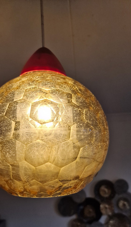Image 1 of Bubble glass hanging lamp midcentury design