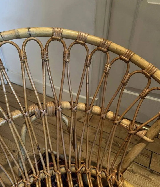 Pair of vintage rattan armchairs – 60s/70s design – Dining chairs, Wicker, Scandinavian (photo 4 of 20)